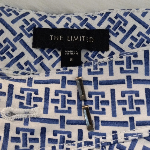The Limited Women's Tailored Chino Stretch Navy Blue Printed Short Sz8 - Picture 5 of 9